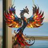2D Aurora Phoenix Acrylic Light Catcher Solar Catcher Hanging Home Decor Auspicious Phoenix Theme Bedroom Garden Gift