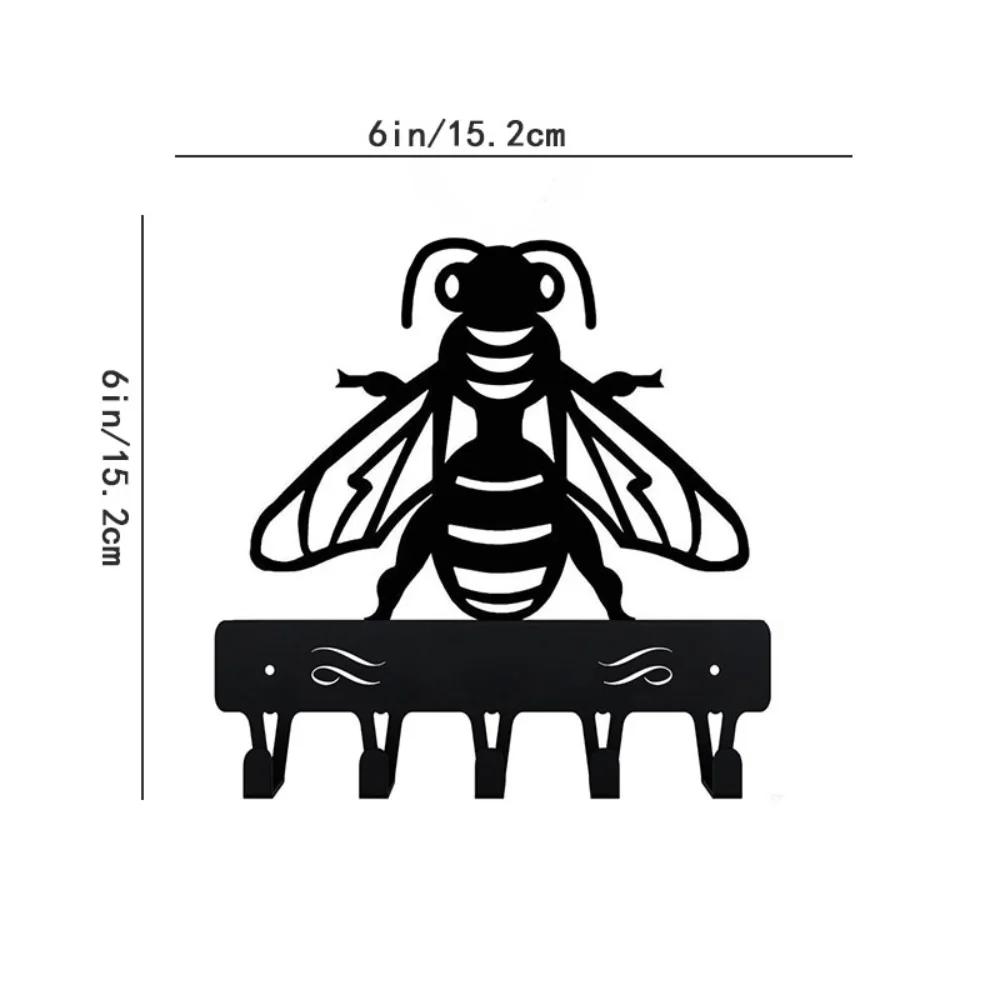 Honey Bee Key Rack Hanger Small Mount Hooks Key Holder Organizer Coat Rack Key Hanger Iron Crafts Hooks - Decorative Home Accent