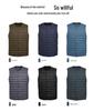 Men's Lightweight Collarless Down Vest for Autumn/Winter - Plus Size, V-Neck, Shoulder Cape.
