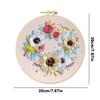 Seturi de broderie cu punct de cruce Ștampilat cu flori cu fir de culoare din pânză de cerc