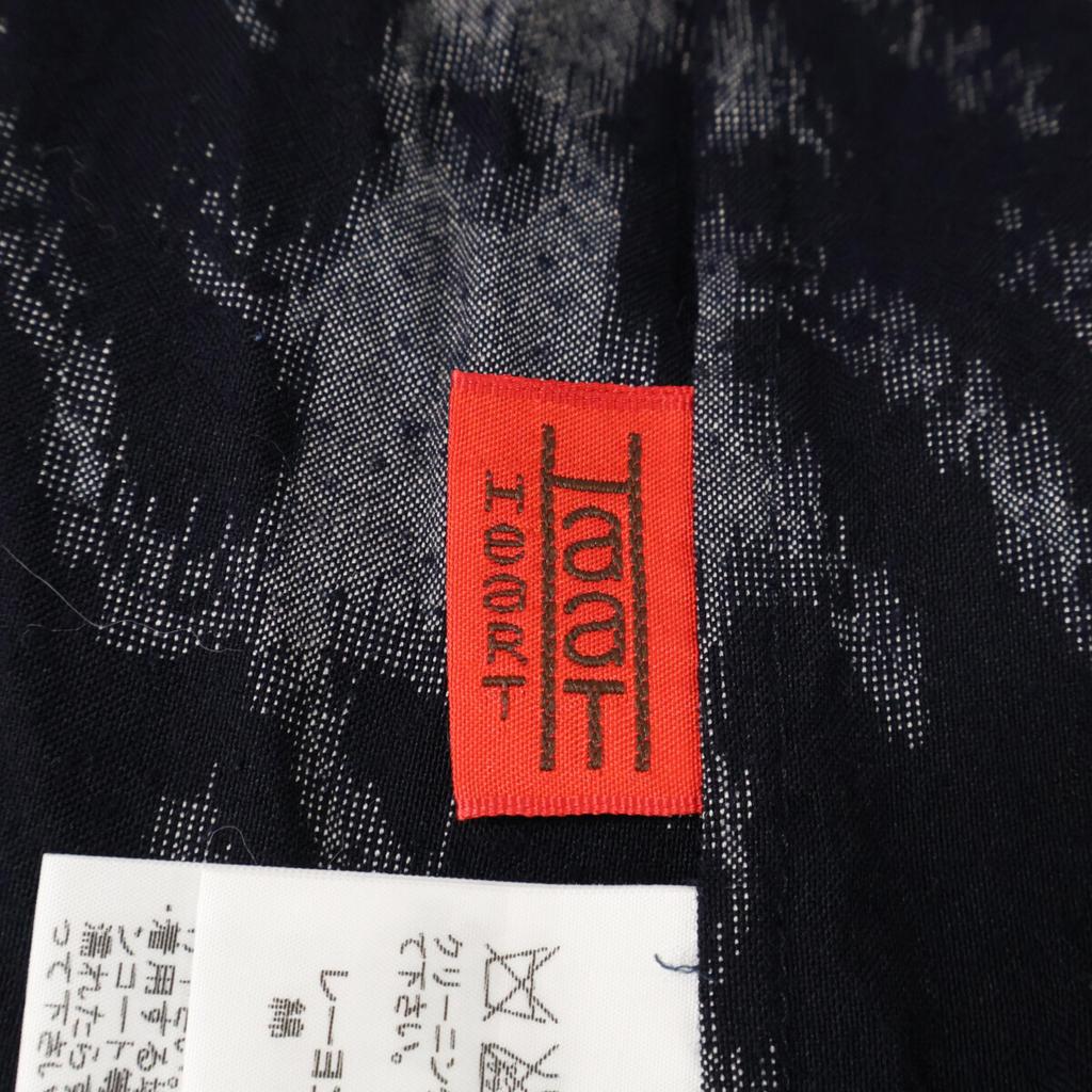 Haat HA03FT673 Navy x Gray All-Over Print Short Sleeve Collarless Shirt Dress dress 2 Black GreyUsed