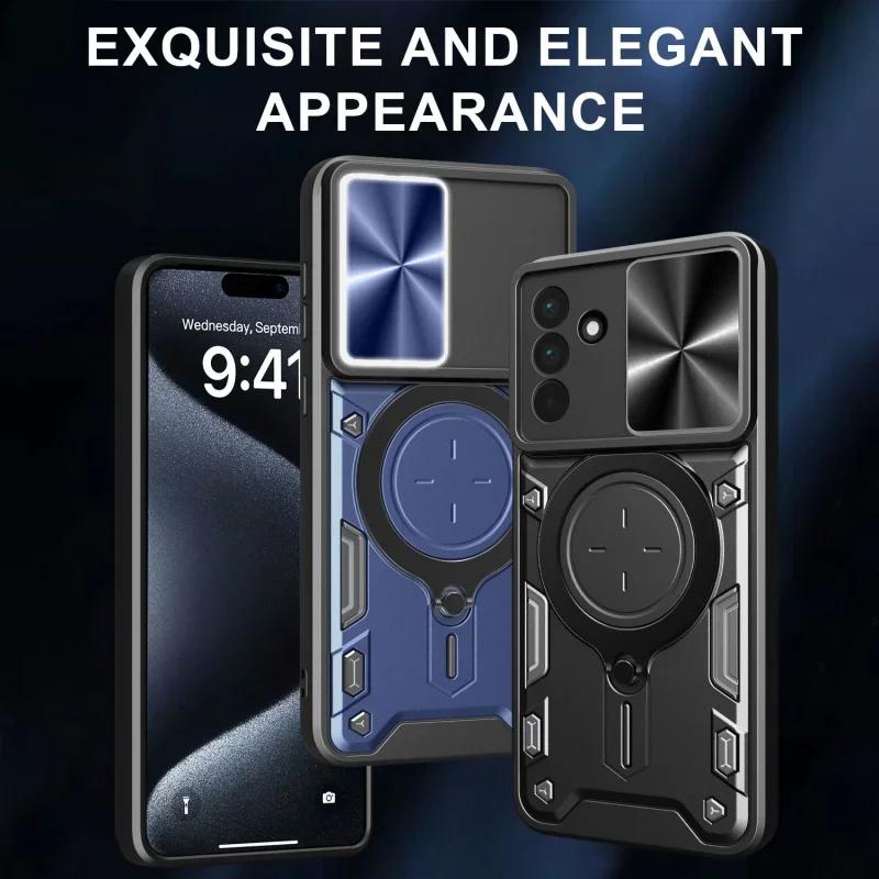 For Samsung Galaxy A26 A25 A24 A23 A16 A15 A14 A13 M55 M54 M34 M23 M14 Magnetic Finger Ring Holder Military Protective Case