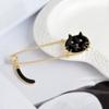 Playful Fashionable And Alloy Brooches With Cute White Cat And Black Cat Styles For Personalization Unique