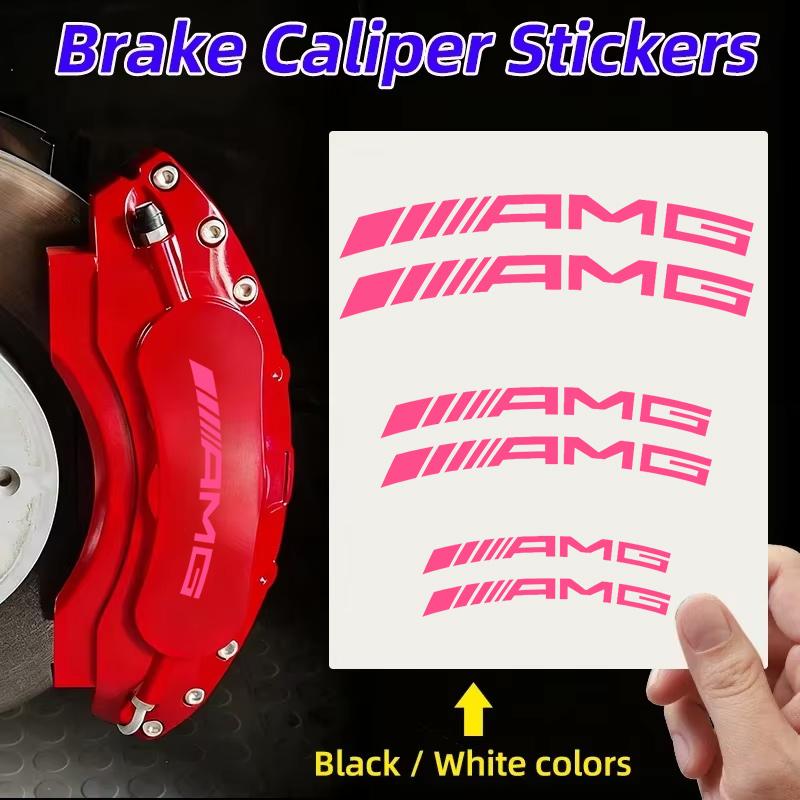 ZJH5 For Mercedes Benz AMG Waterproof Decals High-Temperature Resistant Brake Caliper Car Stickers Reflective Vinyl Wheel Rim Decals