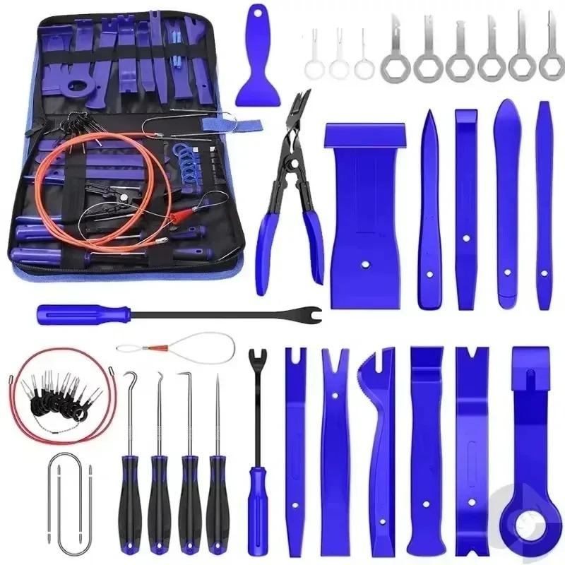 43 Pieces Car Interior Trim Removal Tool Kit, Auto Plastic Clips Puller Set for DIY Panel Disassembly
