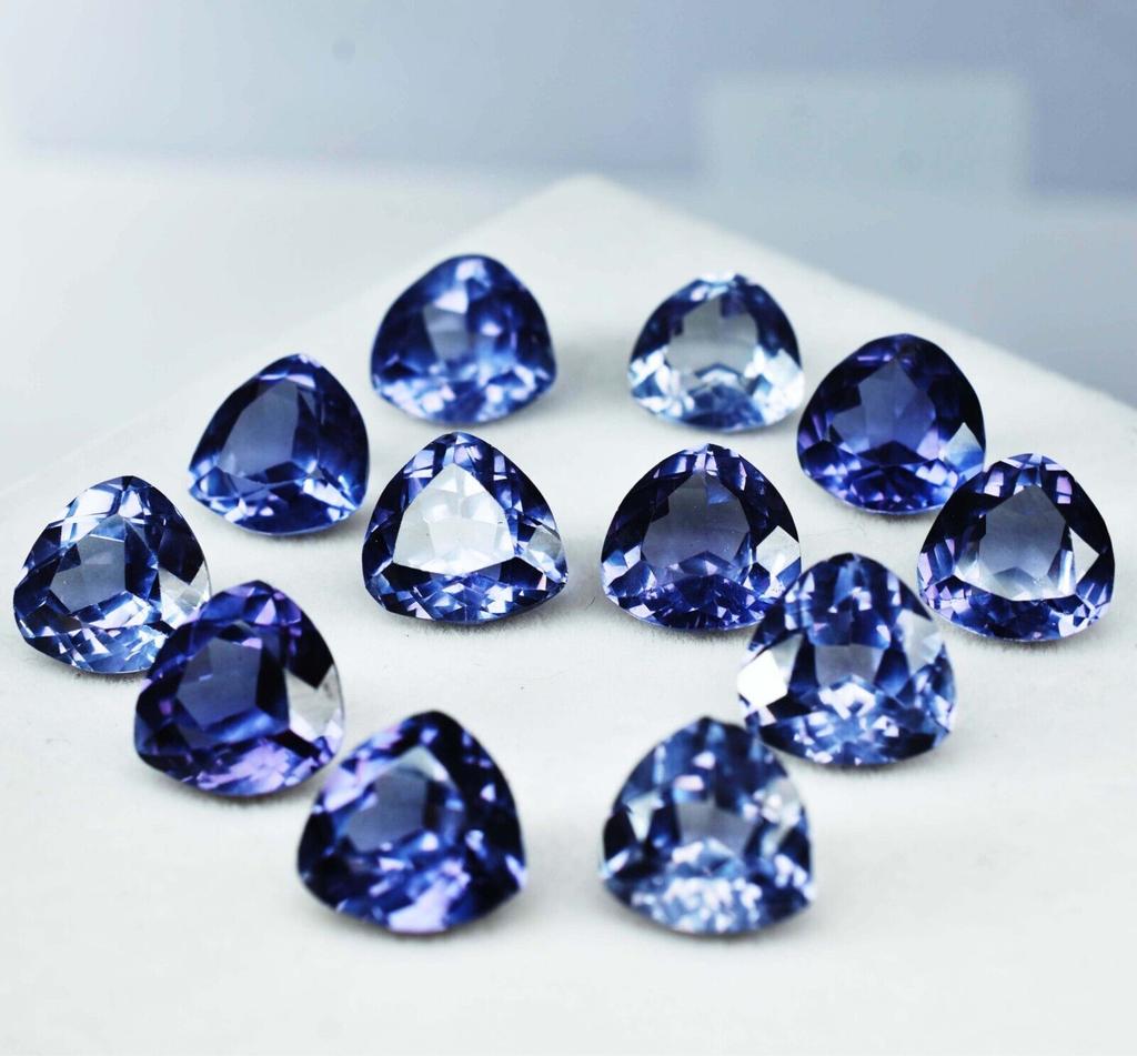 12 Pcs Natural Alexandrite Gemstone Color Change Trillion Lot 96 Ct CERTIFIED Ssr-873658