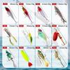 12-Piece Multi-Layer Fishing Lure Set: Swimbait Spinnerbait Frog Metal Blade 258g Total Weight