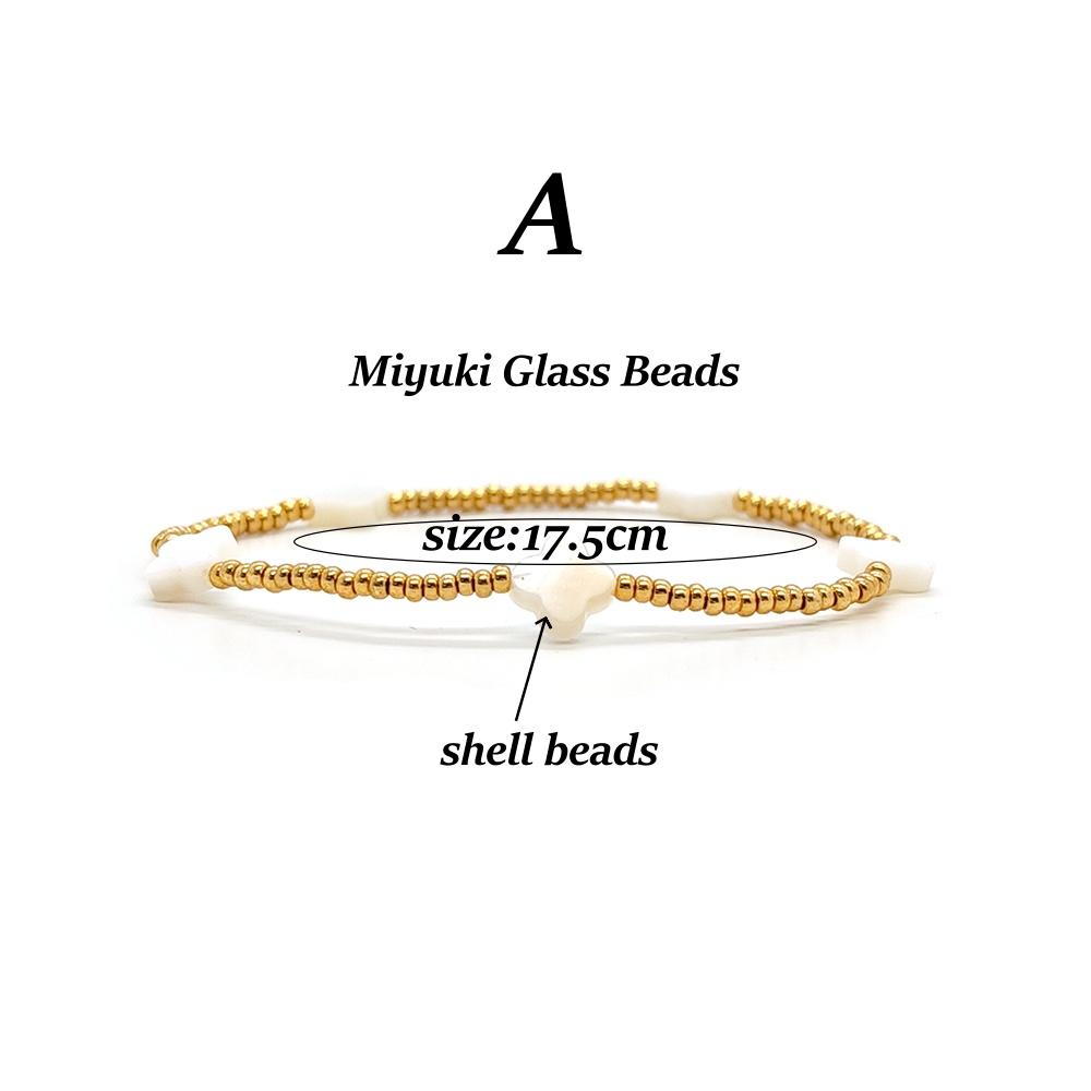 Vlen Miyuki Bracelets Natural Pearl Bracelet for Women 18 K Gold Plated Glass Beads Stretch Pulseras Boho Jewelry Accessories