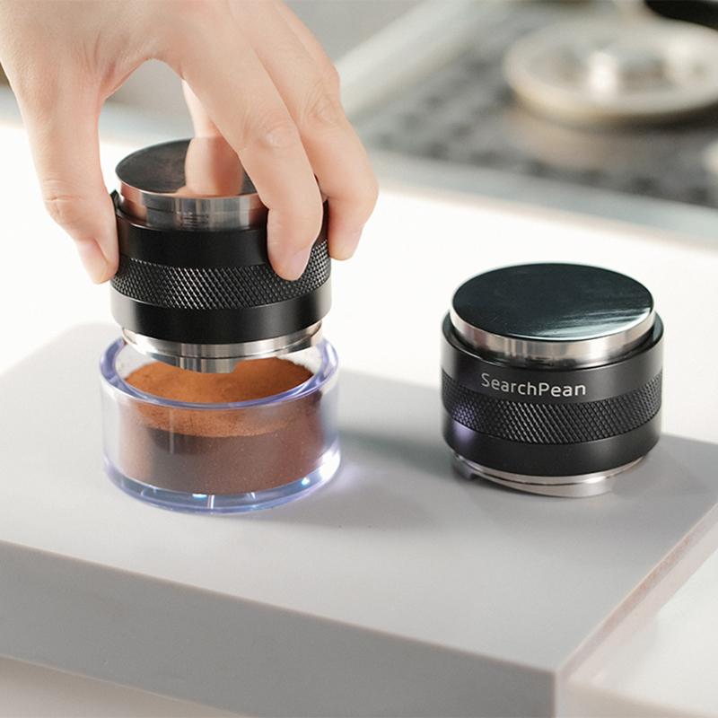 SearchPean 51/58mm Coffee Distributor & Tamper,Dual Head Coffee Leveler Fits, Adjustable Depth-Espresso 3Angled and Flat Tampers