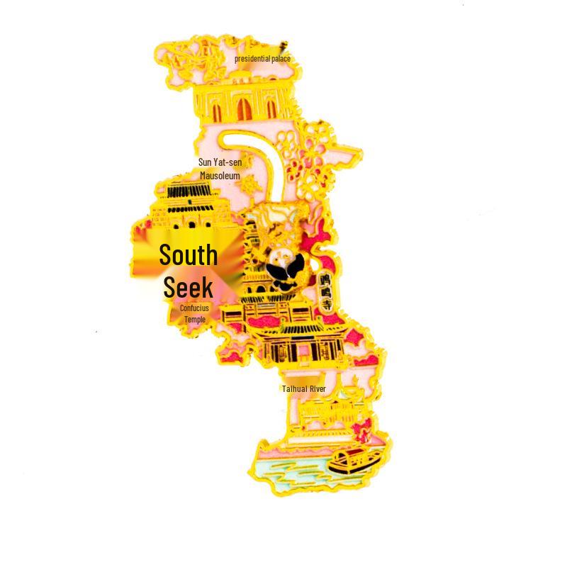 Nanjing City Metal Refrigerator Magnet - 2025 Creative Cultural Design
