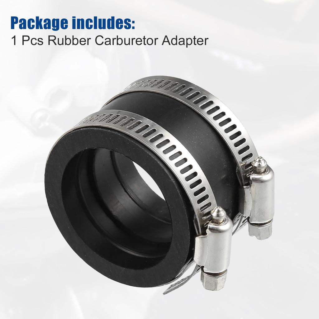 ACROPIX 40mm ID Rubber Black Motorcycle Carburetor Adapter Inlet Inlet Pipe Manifold Adaptor Boot Sleeve Interface (2 Clamps)