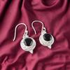Black Onyx Gemstone 925 Sterling Silver Jewelry Handmade Earrings 1.43" For Gift EE-117-19