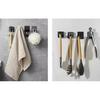 Bathroom Towel Rack Wall Hook for Bathroom Kitchen Black