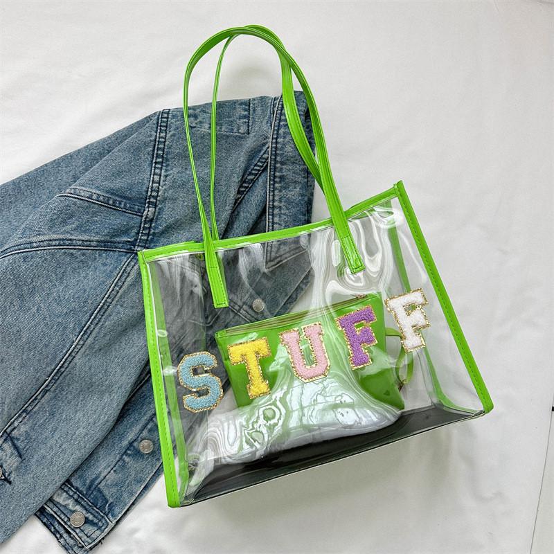 Stylish New Spring Collection Fashionable Minimalist Large Capacity Shoulder Tote Bag зелёный