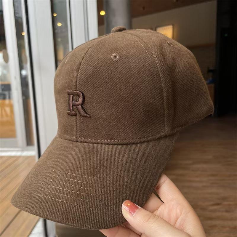 Hard top ins baseball cap men's simple and versatile face small fashion outdoor letter embroidery sunshade women's cap