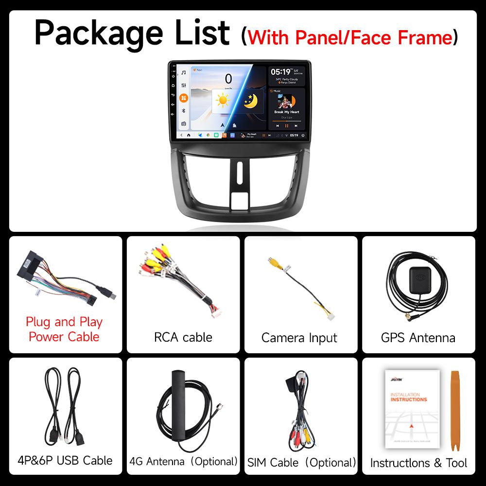 JIUYIN 9 Inch Car Radio For Peugeot 207 207CC 2006 - 2015 Android 13 Wireless CarPlay Auto Car Intelligent Systems No 2din DVD