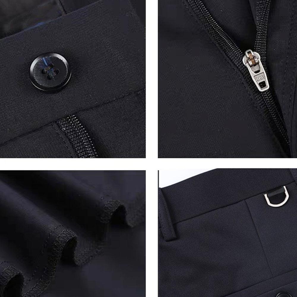Spring Summer Men's Oversized Elastic Waist Blazer Casual Suits Pants Straight Trousers Office Formal Clothes