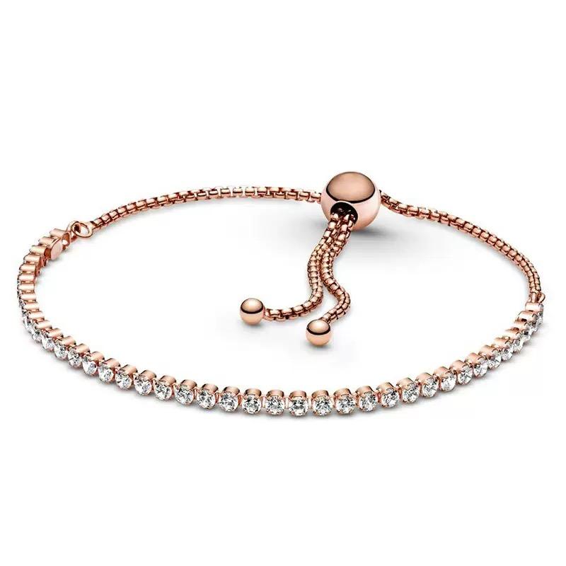 Adjustable Round Bead Bracelet S925 Pure Silver Heart Snake Bone Bracelet Charm DIY Accessories For Women's Gifts