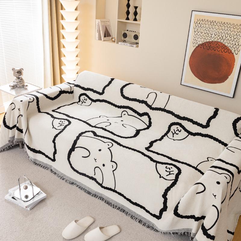 1pc Sofa Cover, Universal Sofa Slipcover For All Seasons, Non-slip Sofa Cover Blanket, Sofa Cushion Protective Cover, Suitable F