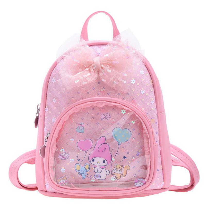 Trendy Cute Bowknot Backpack For Kids In Various Colors Perfect For School Use розовый