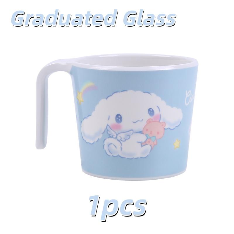 1pcs Sanrio Cinnamoroll Tableware Anti Fall Cartoon Breakfast Plate Anti Scald Non-Slip Handlecup Spoon Bowl With Lace Cutlery