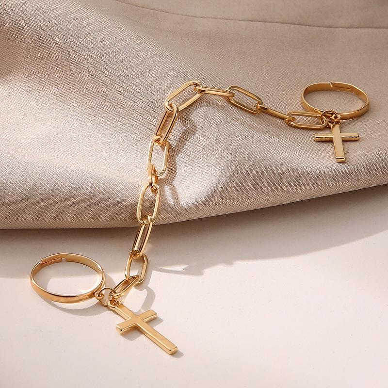 Bracelet de poignet en chaîne géométrique Punk pour femmes, ensemble de breloques, Couple Emo, bijoux à la mode, cadeaux