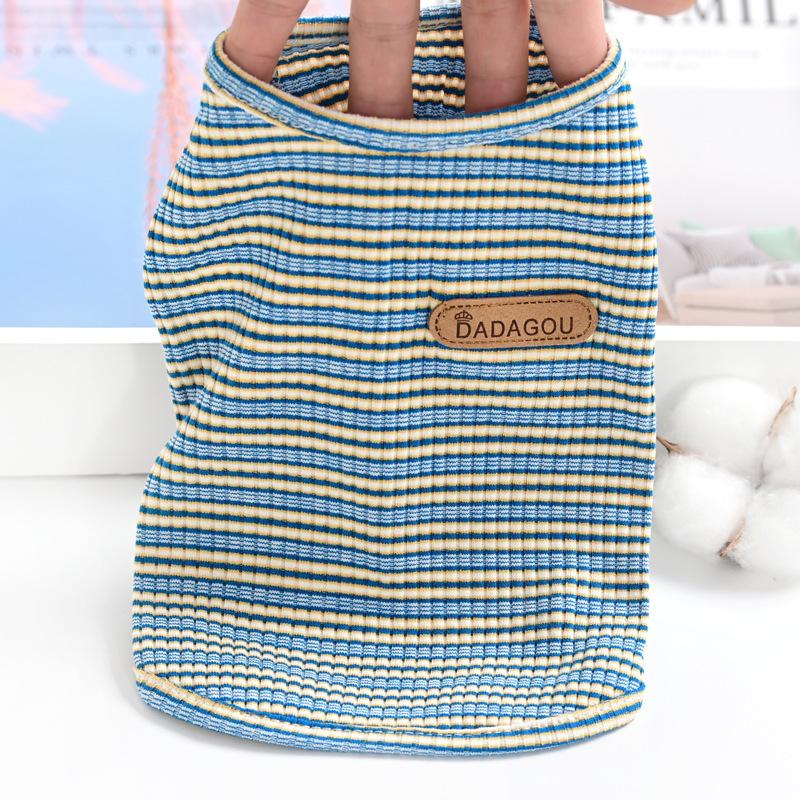 Cotton Stretch Pet Cat Dog Clothes Spring and Summer Thin Small Dog Striped Vest