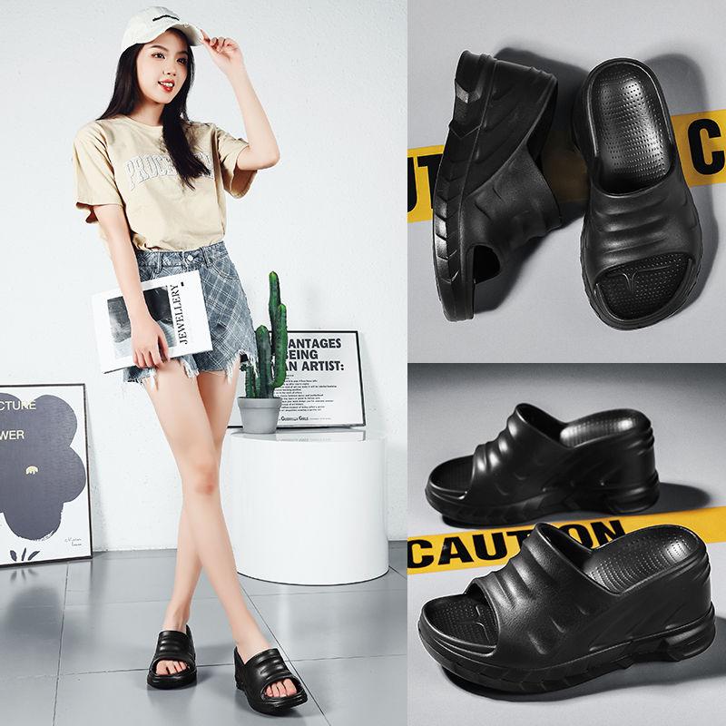 A-linje Tøfler Dame Sommer Utebruk Tykksålet Økning Hæld Sandaler Hjemmebad Vanntett Anti-lukt Sklisikker