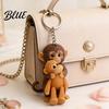 Cute Monkey Keyring 3D Keychain Holding Plush Toy Gift for Collectors Decoration Backpack Purse Bag Accessories Animal Print