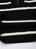 Autumn/Winter Color Block Striped Zip-Up Sweater - Long Sleeve Fashion for Europe & America