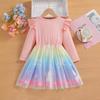 Baby Girl Autumn Dress 2026 New Children's Elsa Princess Dress Little Girl's Spring Fashionable Dress Trend