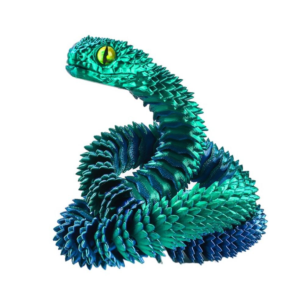 30/45/60cm 3D Printed Snake Toy Multicolor Animal Simulation Model  Halloween