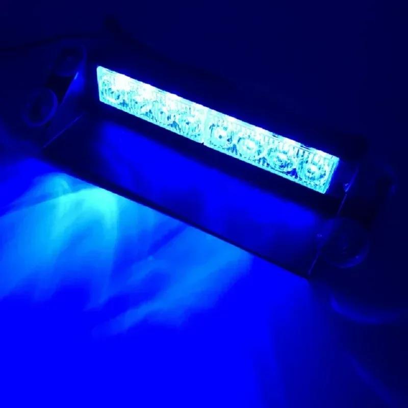 Neu 8LED Stroboskop Warnblitz EMS Polizei Auto Licht Notsignallampe Feuerwehrleute Nebel 8LED Windschutzscheibenbeleuchtung Gelb Rot Blau
