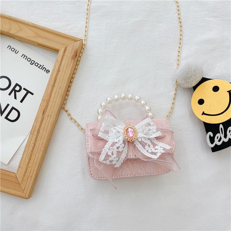 Stylish Children's Pearl Handbag With Bow Design Perfect For Mini Fashionistas And Daily Outings