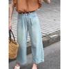 2025 Summer Plus Size Women's Ice Silk Wide-Leg Tencel Jeans