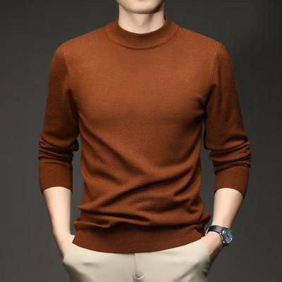 Men's Autumn/Winter Fine Knit Sweater - Casual, Skin-Friendly, Warm Base Layer
