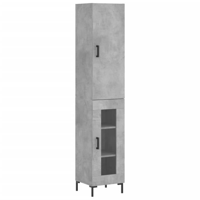 VidaXL Highboard Concrete Grey 34.5x34x180 Cm Engineered Wood 3199045