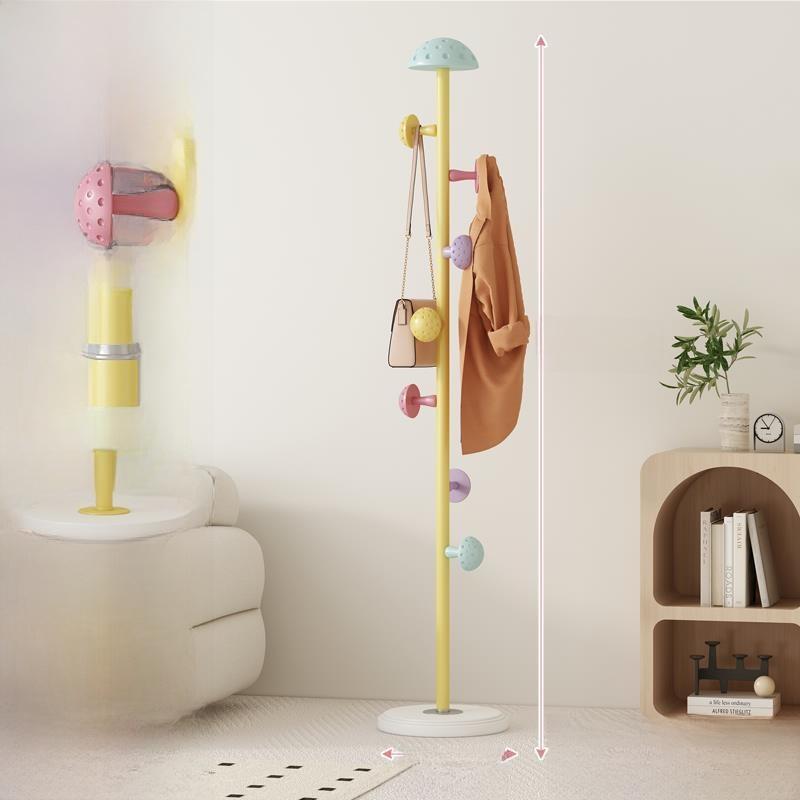 Creative Floor-Mounted Luxury Renting Living Room Mushroom Shaped Clothes Hanger Multi-Purpose Durable Wooden Hanger