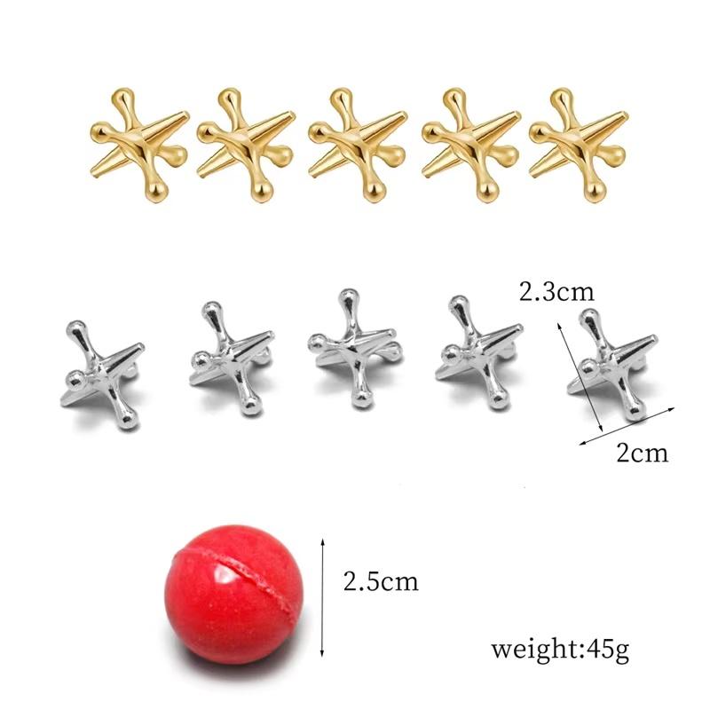 10 Stück Gold- und Silber-Metall-Klicker 1 Rote Gummi-Klicker Spiel Weihnachtsspielzeug-Set Spiel-Klicker Brettspiel Knöchelchen Set