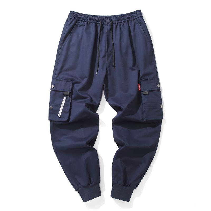 

Men s Trendy Cotton Joggers: Versatile Slim Fit Cropped Pants for Spring & Fall 5XL синій