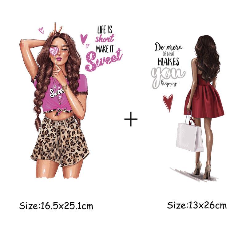 Transferts à repasser pour vêtements, patchs pour filles, lavables, transfert de chaleur, appliques à repasser sur robes t-shirt, DIY bricolage