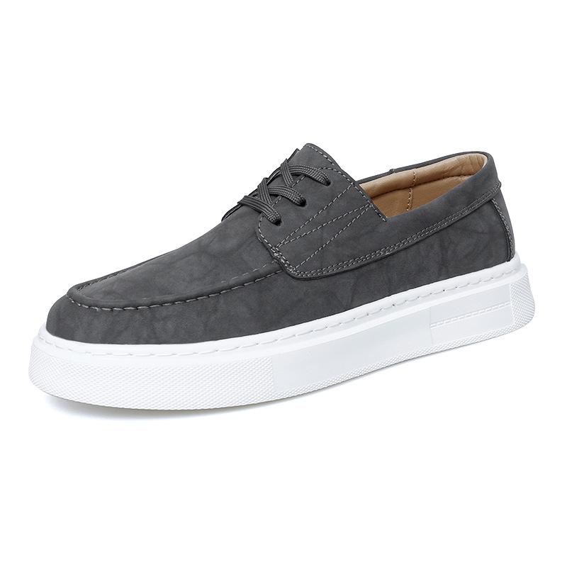 Men's Autumn Comfortable Slip-On Loafers: Breathable, Lightweight Cowhide Shoes with Thick Sole