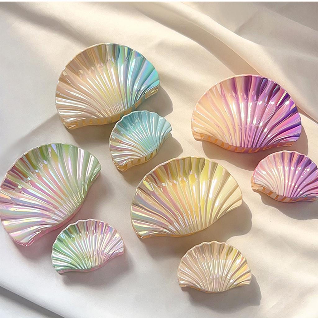 Hair Claw Clip Large Seashells Headgear Hair Claw Clamp Elegant Seashells Hair Holder Barrettes Strong Hold for Girls