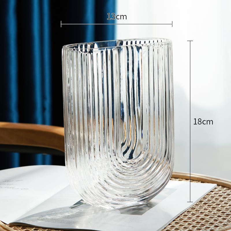 Moderne U-förmige Transparente Glasvase Wohnzimmer Tischset Blumenarrangement Pflanze Hydroponische Blumenvase Hochzeitsdekoration