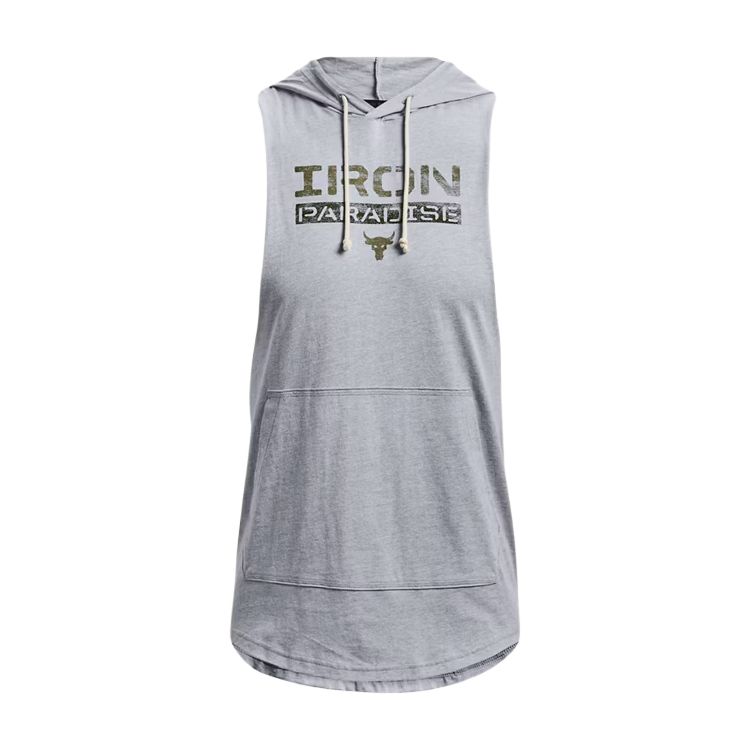 Under Armour Letter Print Hooded Training Sleeveless Vest Men Vests Gray 1370493-035