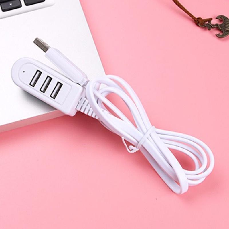 Three-Port USB Charging Hub with Extension Cord for Mobile Phones