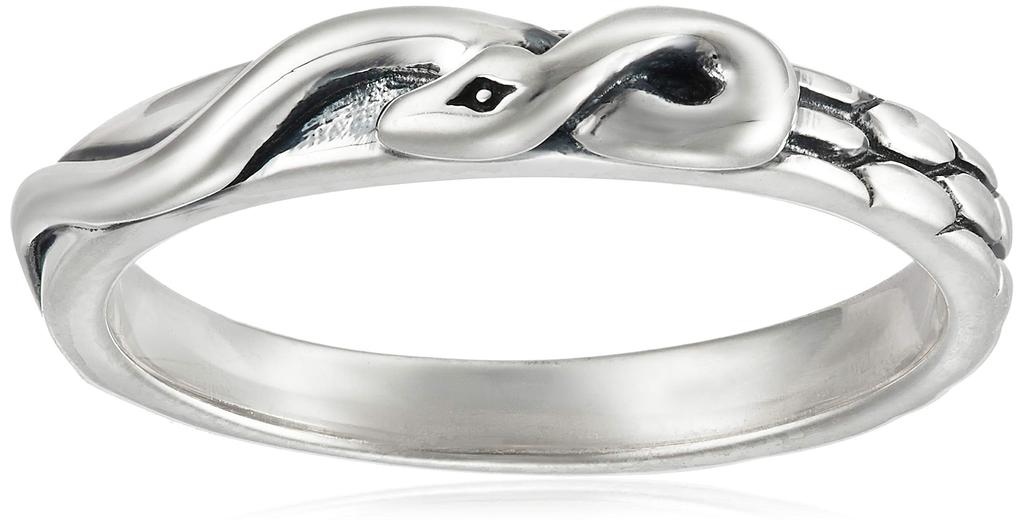 FREE STYLE Snake Motif Silver Ring Black Japanese Size 17 [Free Style] FSR570-B