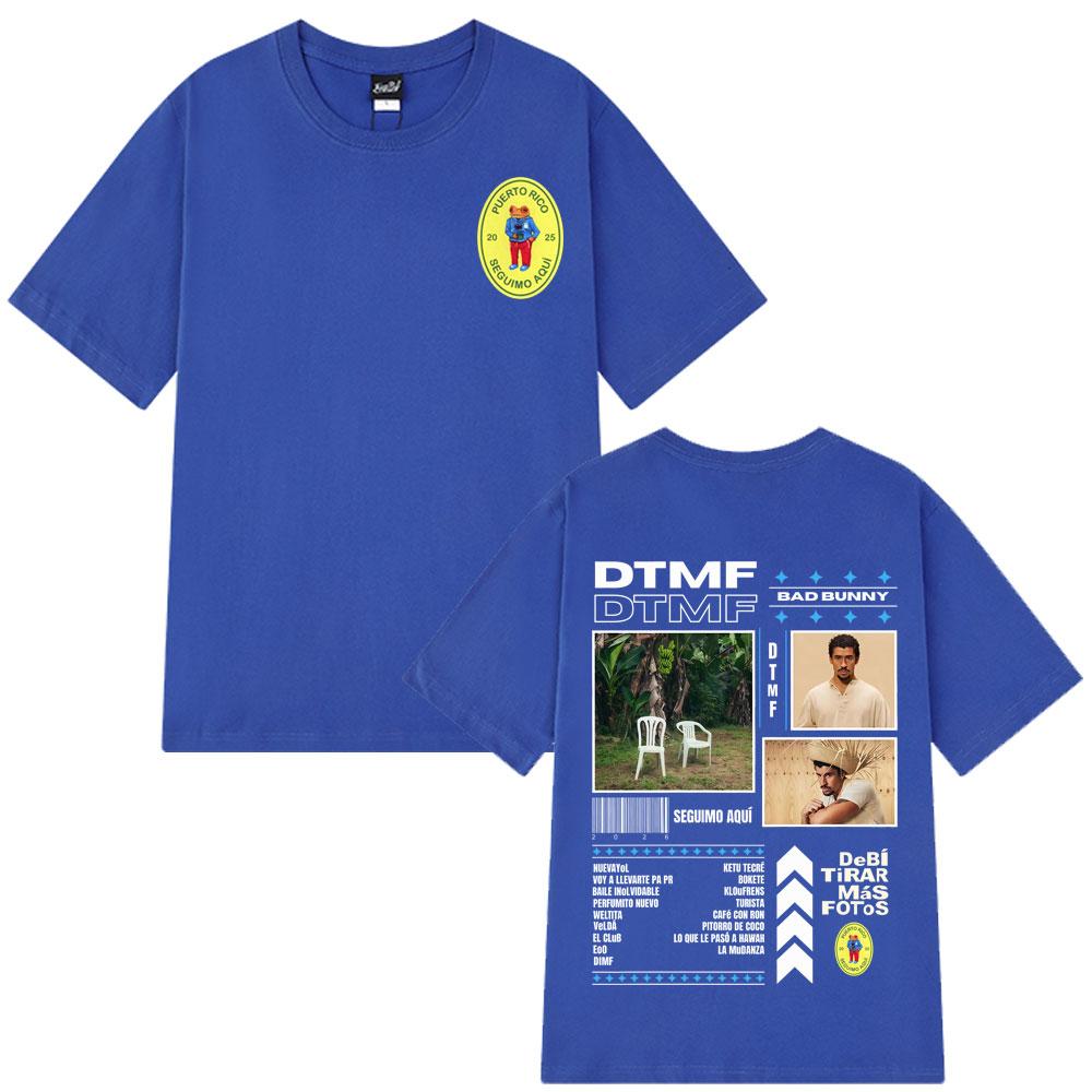 2025 Summer Bad Bunny DeBi TiRAR MaS FOToS DTMF Graphic Men Women Male Hip Hop Oversized 100% Pure Cotton Printed T Shirts Y2k
