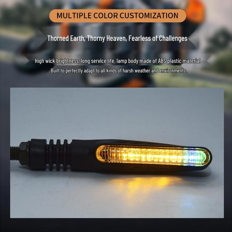 

Xiangyang TH-1688RGBR Motorcycle RGB Flowing Turn Signal Lights with Halogen Bulb for Men s Vehicles Plastic