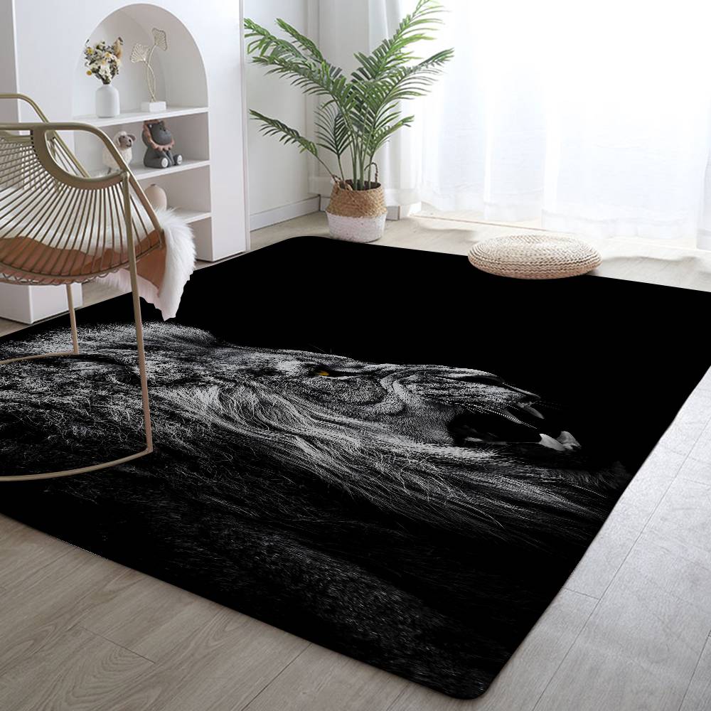 Animal Lion Carpet Bathroom Anti-slip Mat Door Mat Home Decoration Mat Entrance Door Mat Scratch-resistant Door Mat